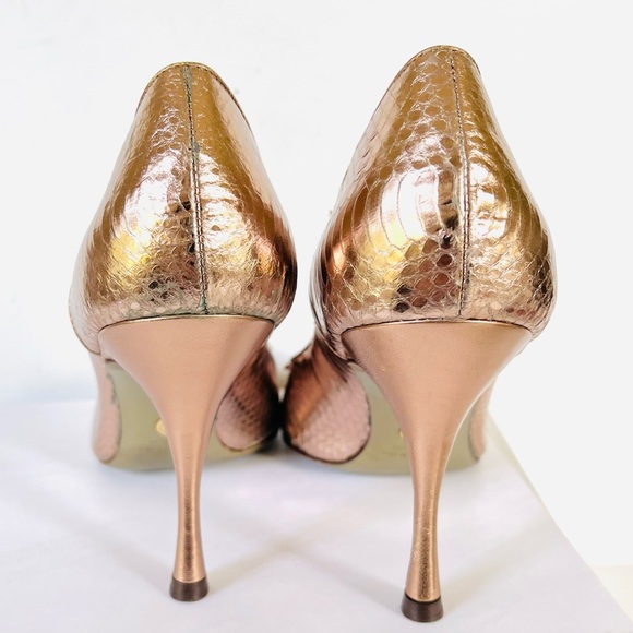 Dolce & Gabbana rose gold snakeskin print heels - Picture 10 of 14